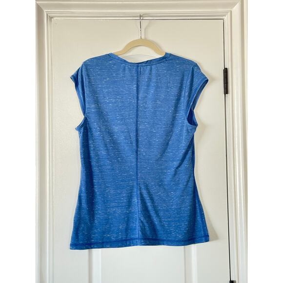 North Face Top Short Sleeve Blue V Neck Lightweight Casual Large - Picture 2 of 5